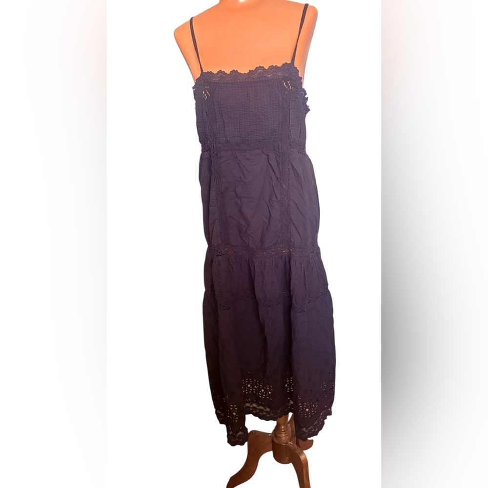 Free People Black Eyelet Maxi Dress